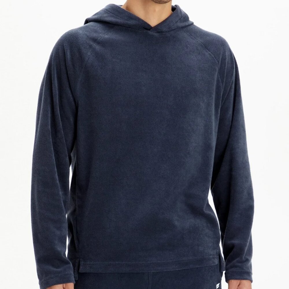 Fabletics Hoodie M - The Island Terry Blue Lightweight Butter Soft Pullover NWT